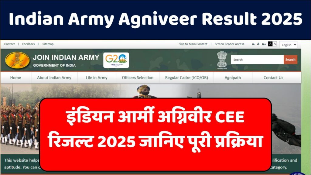 Indian Army Agniveer CEE Result 2025