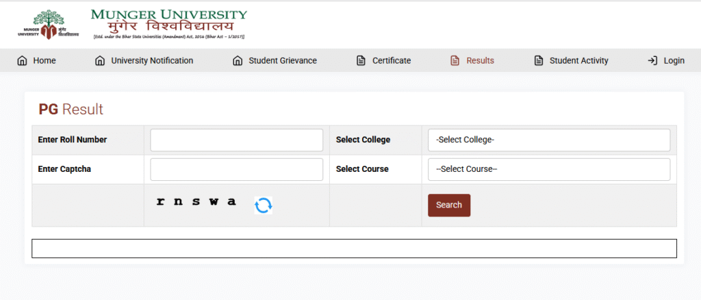 Munger University PG Result 2024-26 रिजल्ट कैसे चेक करें?
